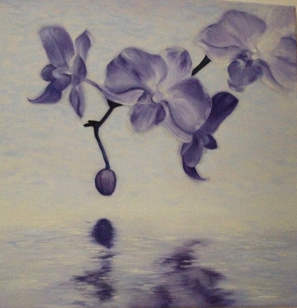 Orchid Flowers Oil Painting